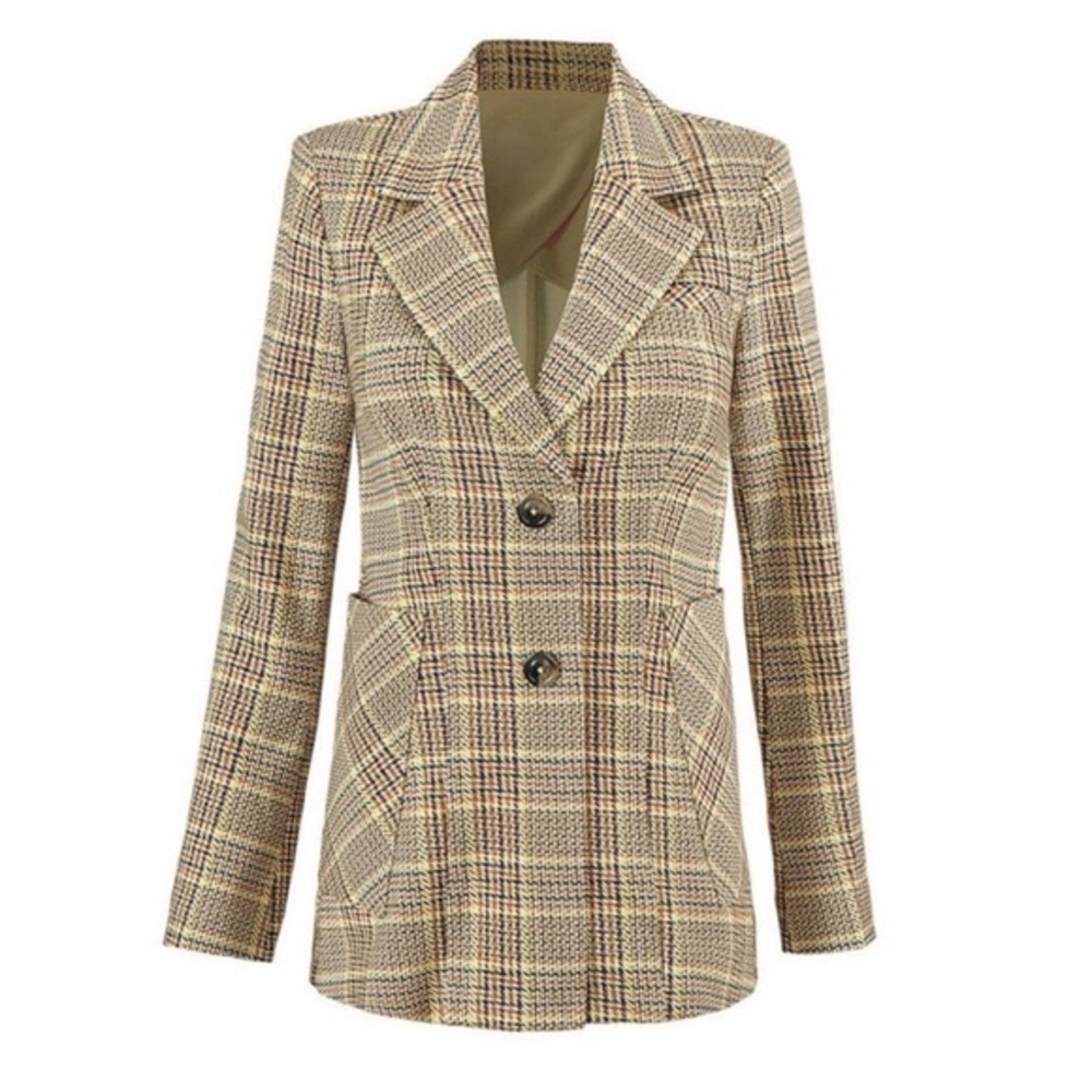 Cabi “Pastime Jacket” plaid blazer #3548
